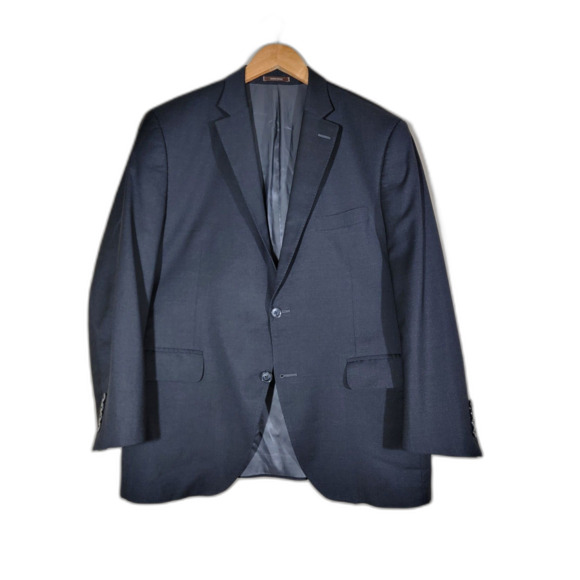 Peter Millar Aqua Nanoluxe Black Wool Sport Coat Suit Jacket Blazer - 42S - Picture 1 of 11